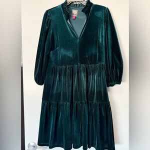 Elegant Green Velvet Dress